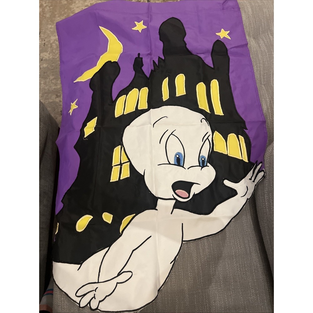 Outdoor Garden Stitch DS Flag 28x40 - Fall Halloween Castle Moon Casper Ghost